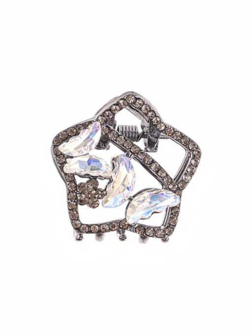 Цена за 6 шт. Крабик для волос «Флоранс галант», звезда, 3 см, чёрный