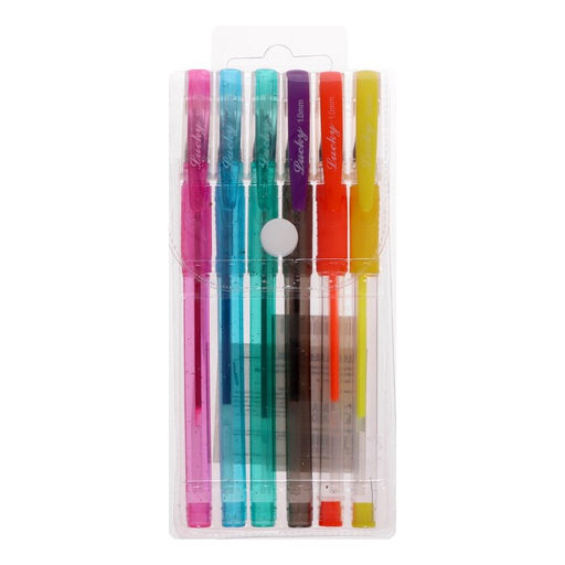 Набор гелевых ручек 6 цветов, с резиновыми держателями, МИКС - Simaland фото 7