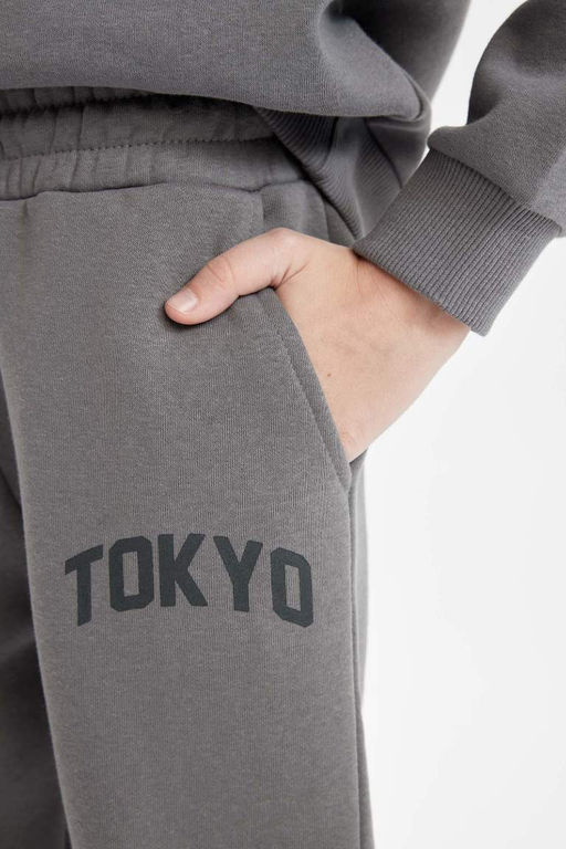 Школьные спортивные штаны с принтом для мальчиков - Defacto фото 5