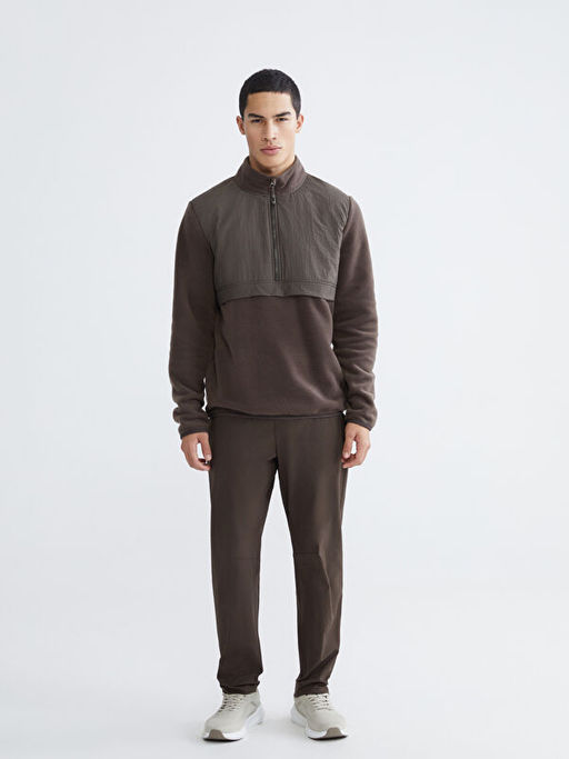 Dik Yaka Uzun Kollu Polar Erkek Sweatshirt