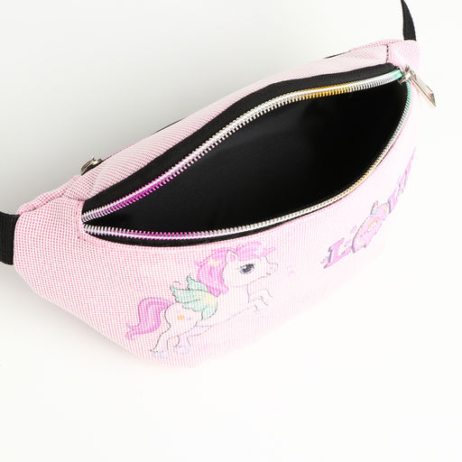 Сумка поясная детская на молнии «Выбражулька», розовая