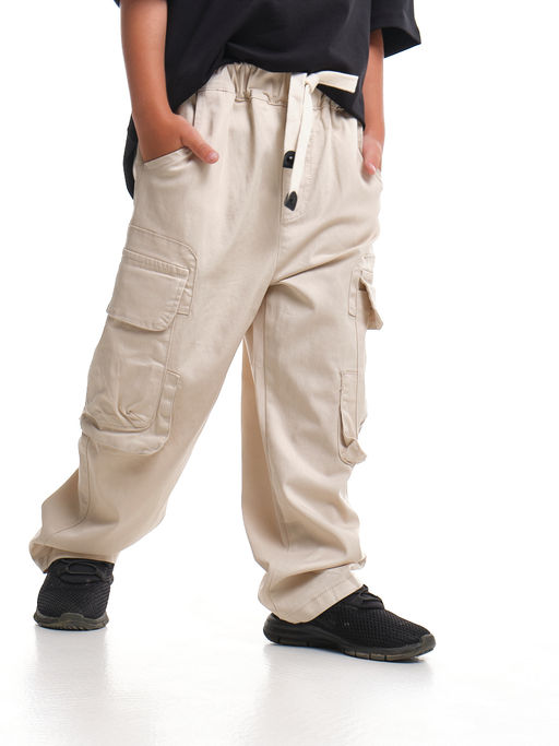 Брюки карго для мальчика 33-72073 бежевый - Mini maxi фото 2
