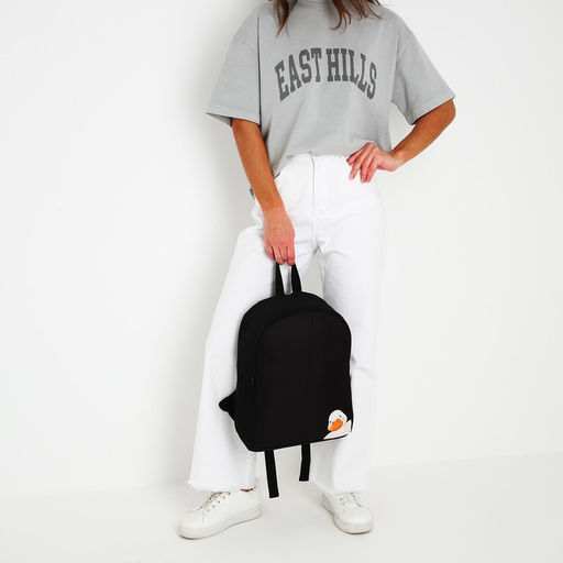 Рюкзак школьный текстильный «Утка», 38×14×27 см, чёрный