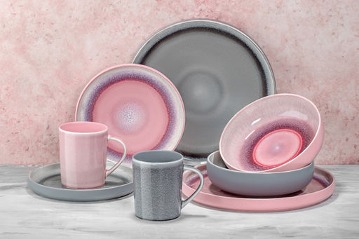 Тарелка 18,5*18,5*2,3 см Розовый меланж с бортиком, NEW BONE CHINA - Elan gallery фото 5