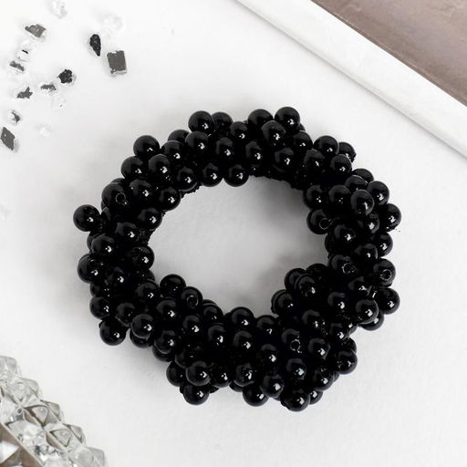 Цена за 2 шт. Резинка для волос «Жемчужная сказка», чёрная