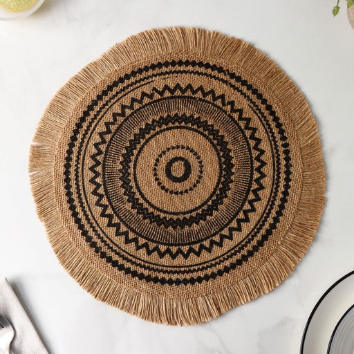 Цена за 10 шт. Салфетка сервировочная Африка, d=35 см, цвет чёрный - Simaland фото 8