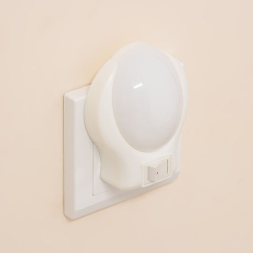 Цена за 2 шт. Ночник пластик от сети "Лунный свет" белый 9х7х3,5 см RISALUX