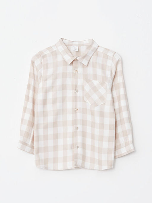 Uzun Kollu Ekose Desenli Erkek Bebek G?mlek