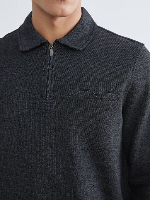Polo Yaka Erkek Sweatshirt