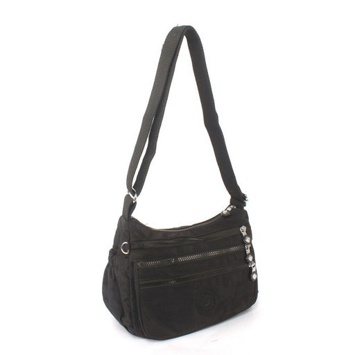 Сумка женская текстиль BoBo-3110, 1отд, плечевой ремень, черный 266009