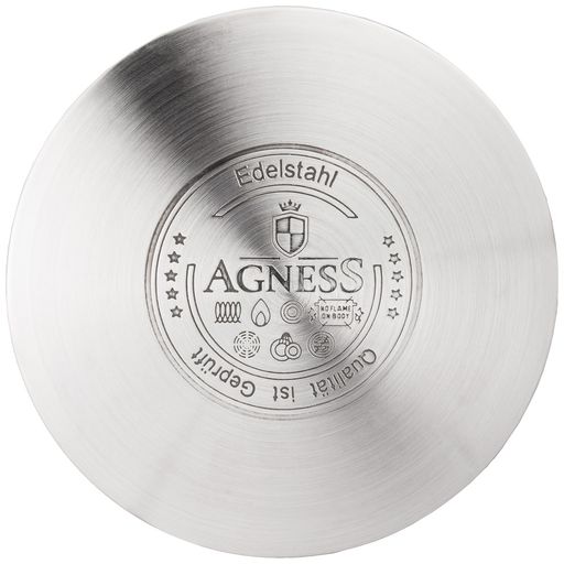 КАСТРЮЛЯ AGNESS СО СТЕКЛЯННОЙ КРЫШКОЙ, НЕРЖ.СТАЛЬ, СЕРИЯ МОНБЛАН 1,8Л 16Х9,5СМ  фото 3