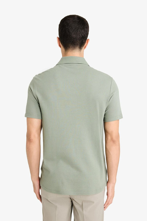 Базовая хлопковая футболка с короткими рукавами и воротником-поло Slim Fit - Defacto фото 12