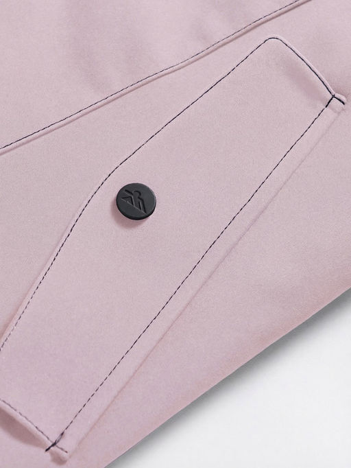 Парка женская софтшелл виндстоппер удлинённая с капюшоном розового цвета 9618_1R