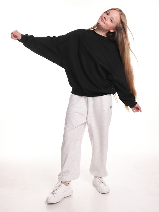 Толстовка оверсайз для девочки 22-2017 черный - Mini maxi фото 11