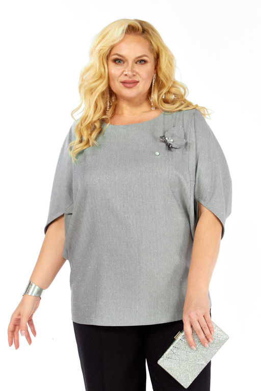 Блуза Элль стиль 2436а серый  фото 8