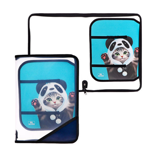 Папка для труда, А4, пластиковая, 23×32.5×2.5 см «Котик панда»