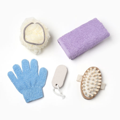 Подарочный набор Этель. Счастливой, полотенце 35?60 см, мочалка, щётка  фото 2