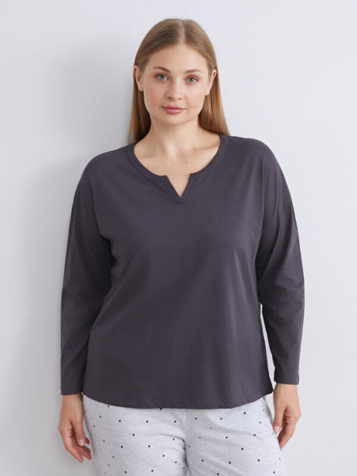 Ka??k Yaka Kad?n Pijama ?st?