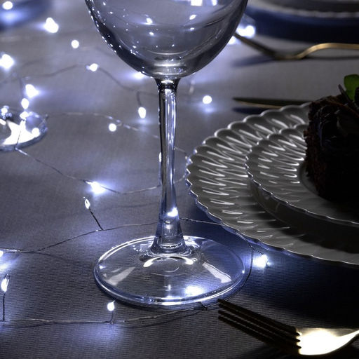 Гирлянда Мишура 5 м роса, IP20, серебристая нить, 100 LED, свечение белое, USB - Luazon lighting фото 2