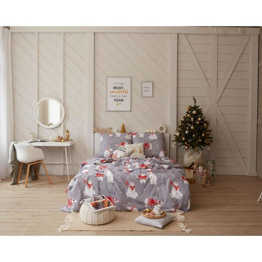 Постельное бельё евро Этель. Зимние игры, поплин