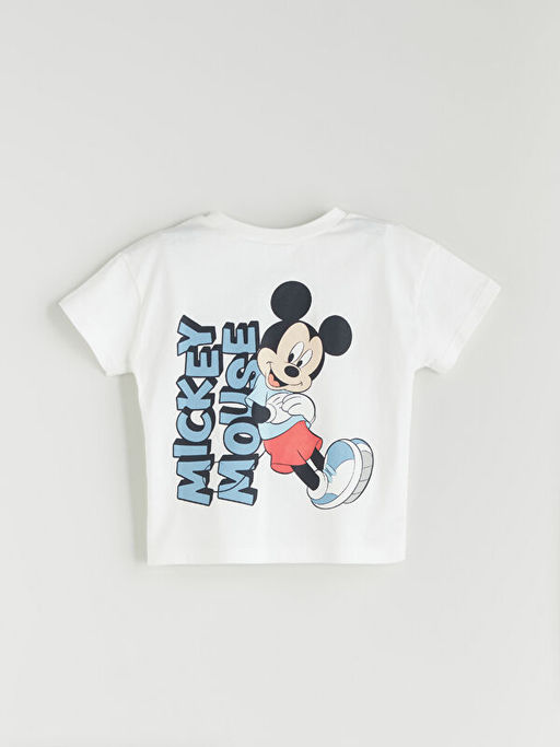 Mickey Mouse Bask?l? Erkek Bebek Pijama ?st