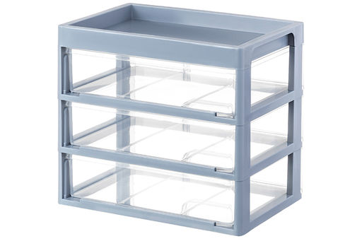 Органайзер для мелочей 3 ящика 25,8*17,8*22,5 см серо-синий/прозрачный (модель 340349) - Elan gallery фото 6