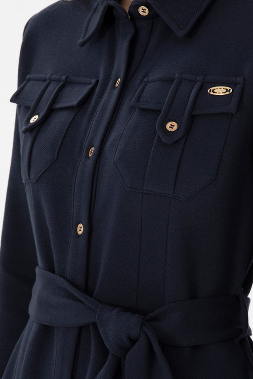 Женщина темно -синее вязаное платье Сурси - U.s. polo assn фото 6