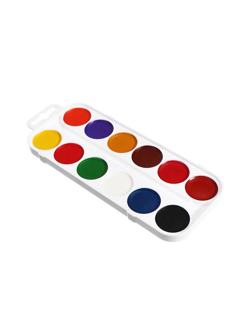 Акварель Calligrata, 12 цветов, без кисти, картон, МИКС