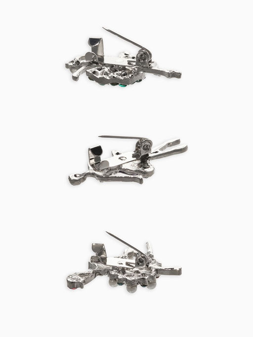 Броши "Балеринки" (набор 3шт), цвет микс в серебре
