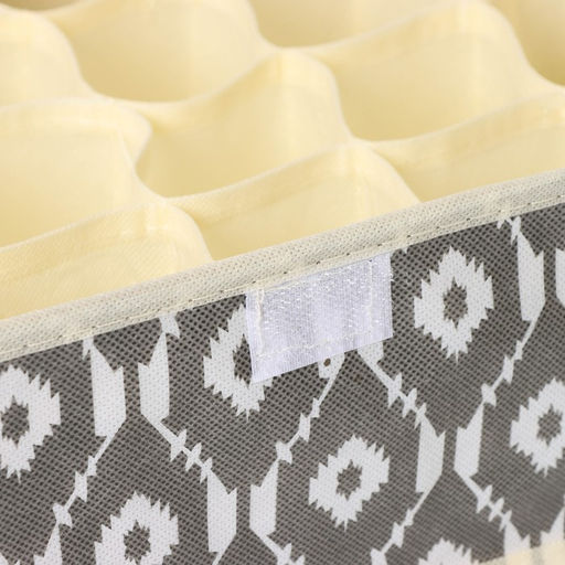 Органайзер для хранения белья Доляна Ромбы, 24 ячейки, с прозрачной крышкой, 383012 см, серый фото 3