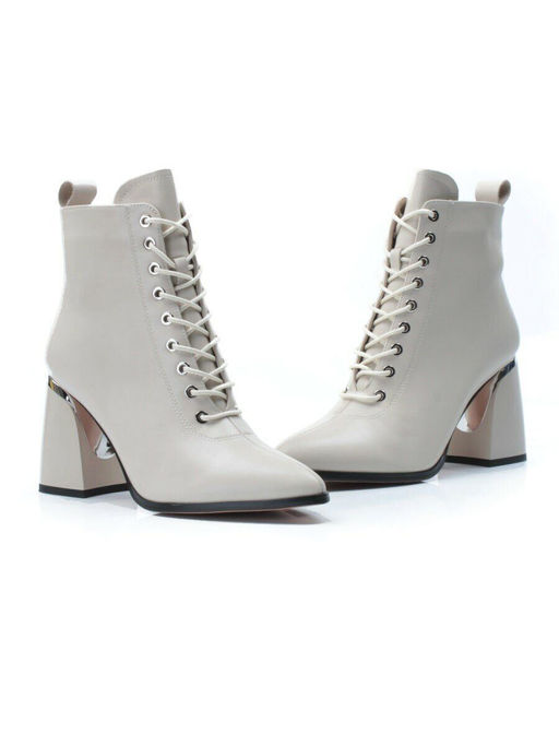 PCS125-2 BEIGE Ботинки демисезонные женские (натуральная кожа, байка) - Фабричный китай фото 13