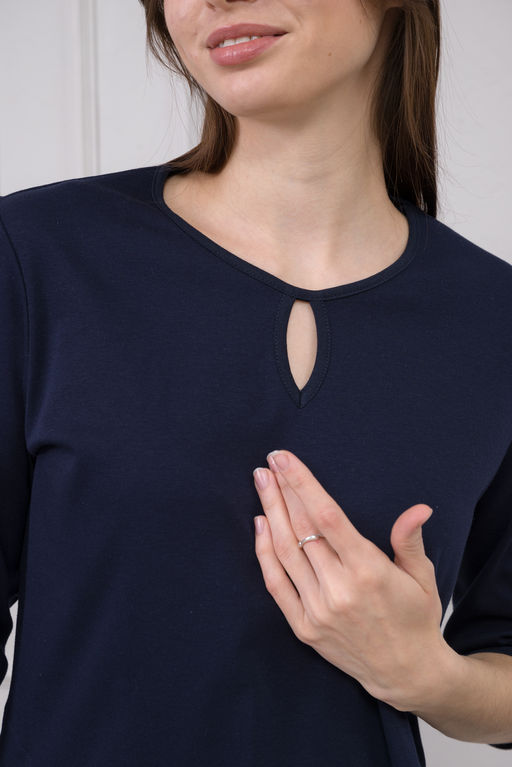 Кофта женская из интерлока Анфиса тёмно-синий - Амадэль фото 6