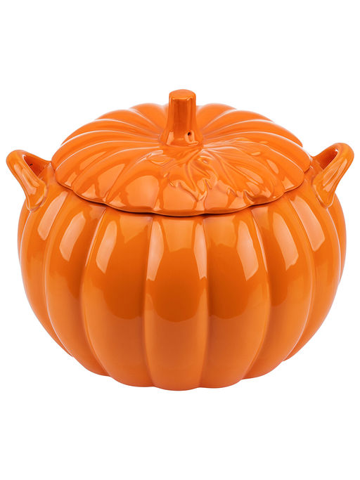 Кастрюля для запекания и сервировки 4 л 24,5*23,5*19 см Тыква с ручками + крышка, оранжевая - Elan gallery фото 4