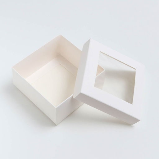 Цена за 5 шт. Коробка складная, крышка-дно,с окном, белая, 10 х 10 х 5 см - UPAK LAND фото 3