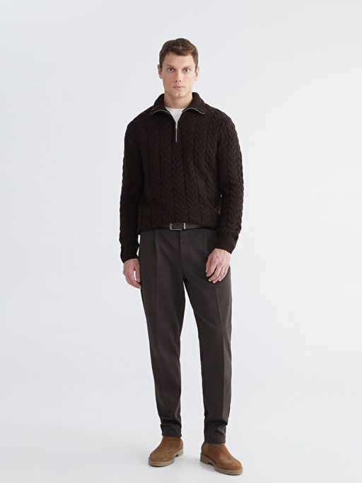 Dik Yaka Erkek Triko Kazak