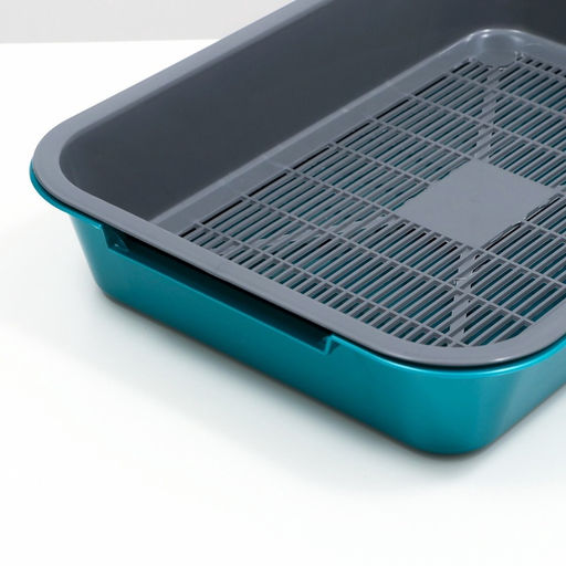 Туалет средний с сеткой 36×26×6.5 см, серый/бирюзовый