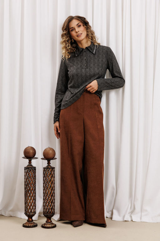 Костюм Gizart 5436 серый тигровый замша, коричневый