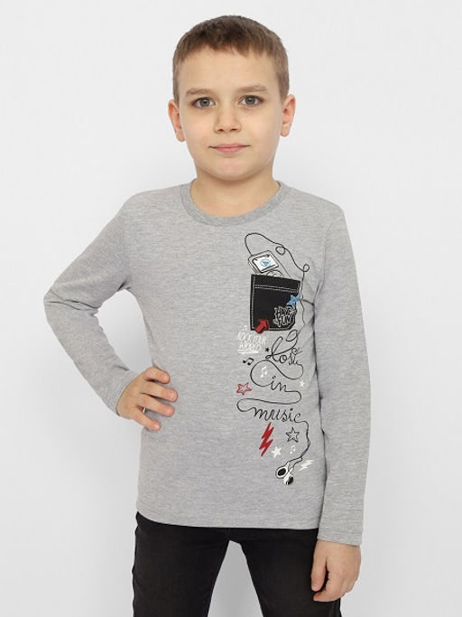 CRB wear/CWKB 63262-11-330 Джемпер для мальчика,светло-серый меланж/Ex.Cherubino фото 2