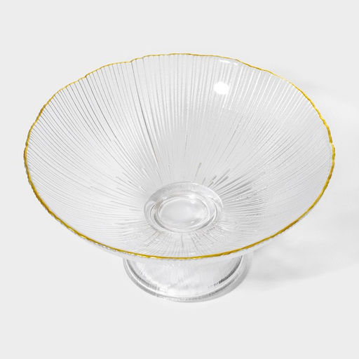 Ваза для фруктов «Фейерверк», 630 мл, 18×9 см, стекло, прозрачная