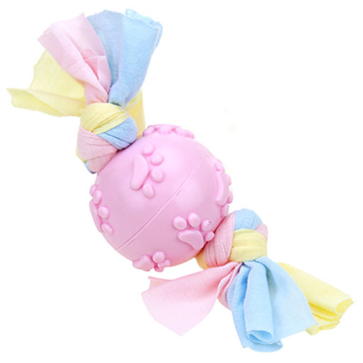 Игрушка для собаки Мяч с косичками д5,5см, резиновая, цвета микс (Китай) - Pet toys фото 3