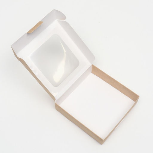 Цена за 6 шт. Коробка самосборная, крафт, с окном, 13×13×3 см