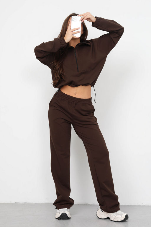 Костюм женский из футера 2-х нитка Герда шоколад