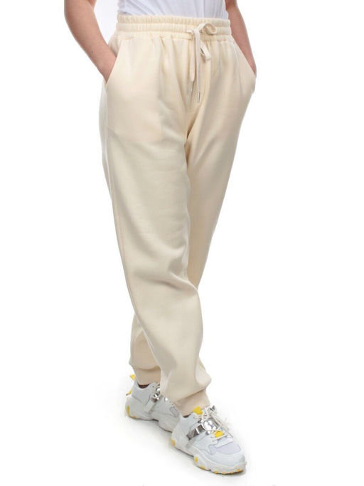 M077 BEIGE Брюки спортивные женские на флисе (100% хлопок) 7986