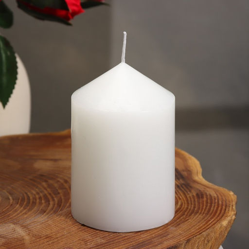 Свеча интерьерная «Столбик», белая, 6×9 см