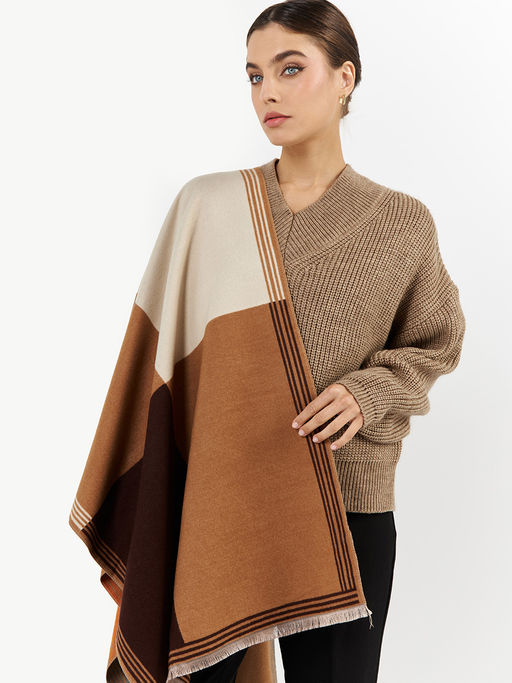 в составе ШЕРСТЬ  и КАШЕМИР Большой, мягкий, теплый  двусторонний палантин - Tantino фото 2