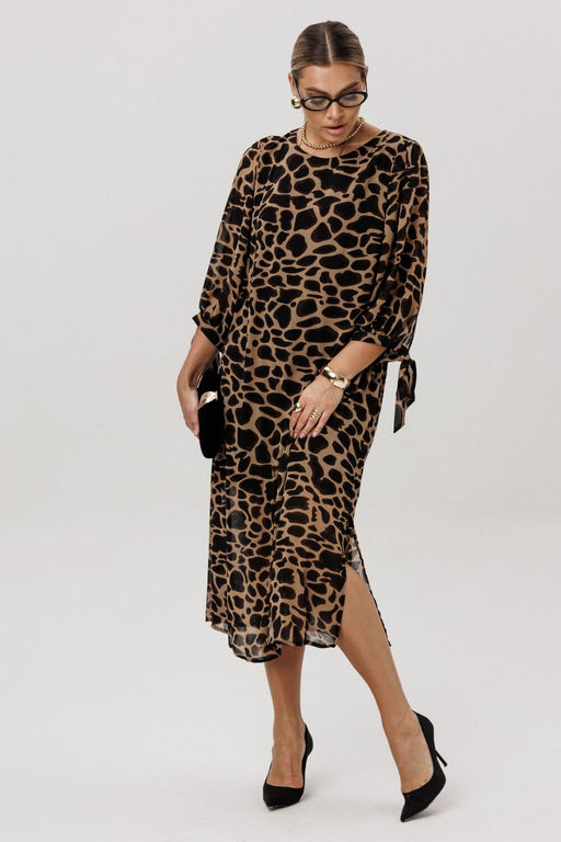 Платье ANELLI 1733 Графичный леопард