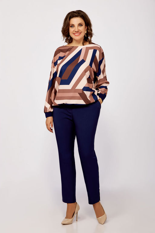 Блуза Swallow 803.2 черный+серебряный узор фото 707