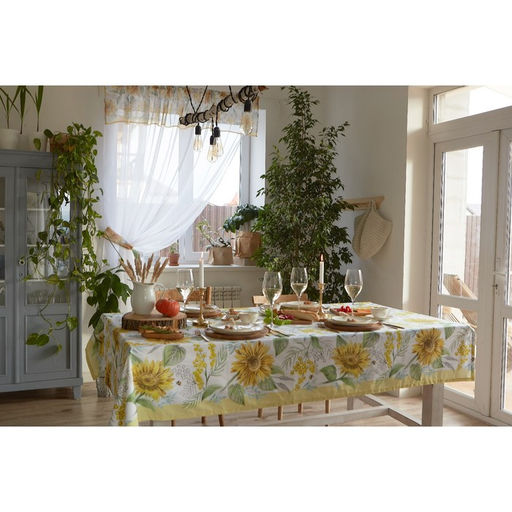 Скатерть Этель. Солнечные цветы, 110?147 см, 100% хлопок, саржа 190 г/м?