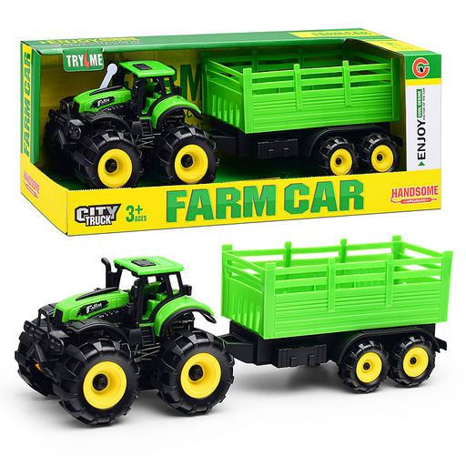 Трактор "Веселая ферма" с прицепом, в коробк