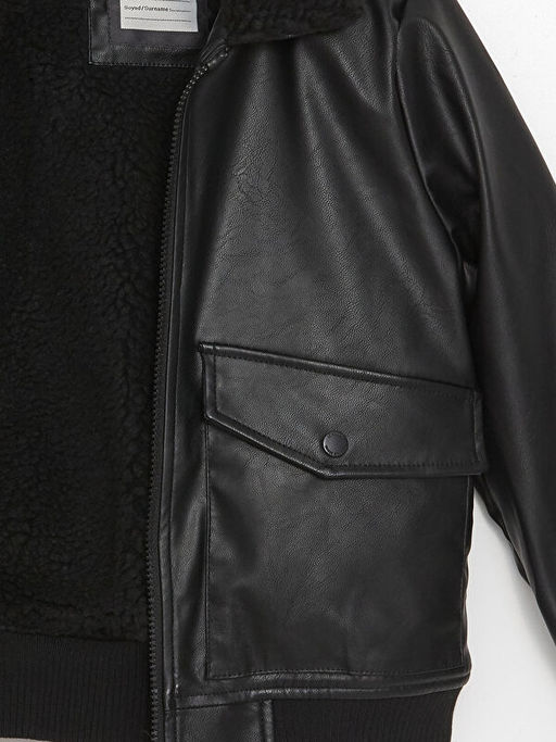 Deri G?r?n?ml? Erkek ?ocuk Mont - Waikiki фото 3